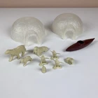 Marx Igloo Canoe Animals Lot - Arctic Explorer IGY Satellite Base Vtg 1958/1959