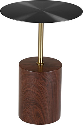 Chic Round Side Table with Stainless Steel Base for Living Room or Bedroom