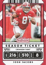 2020 Contenders Draft Picks Josh Jacobs Season Ticket football card #54 Alabama