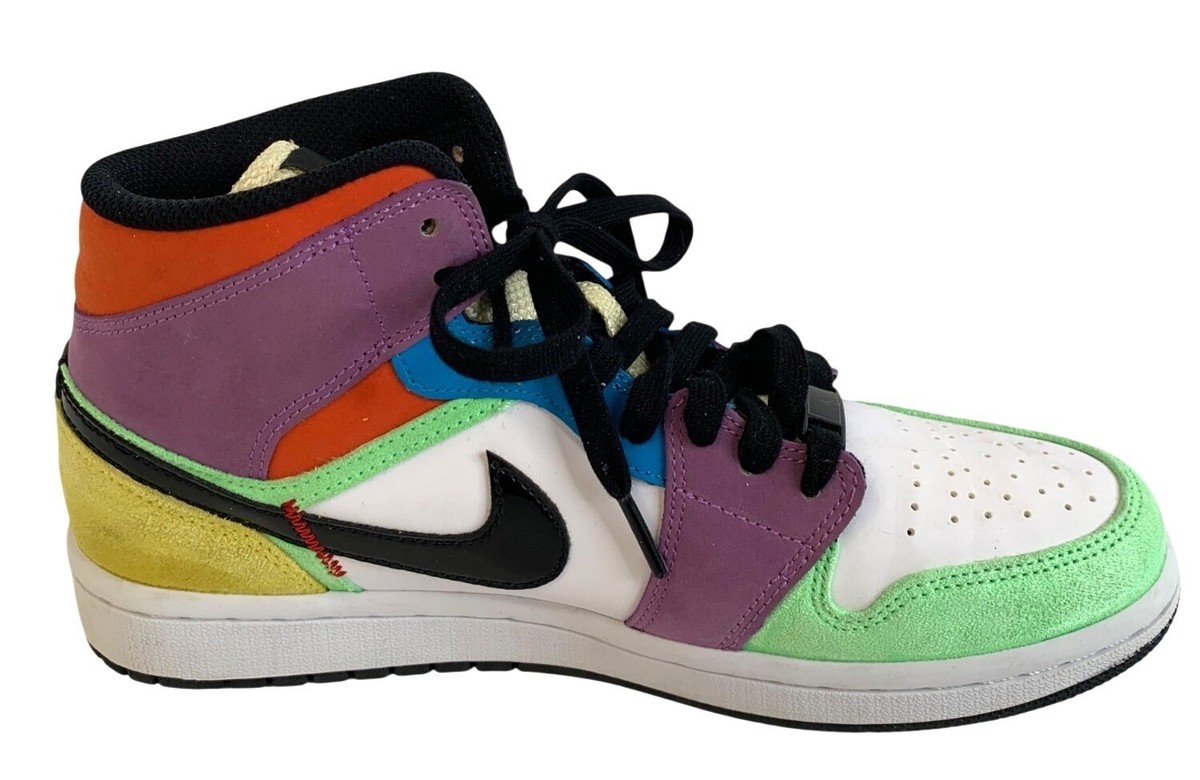 Nike Air Jordan 1 Mid Multicolor Lightbulb Sneakers EUC | eBay