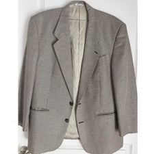 VTG Yves Saint Laurent YSL Men's Houndstooth Blazer 44R Silk Wool Dillard's Read