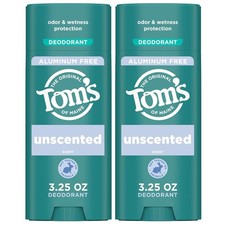 Tom  s of Maine Unscented Aluminum Free Natural Deodorant For Women  Men ...