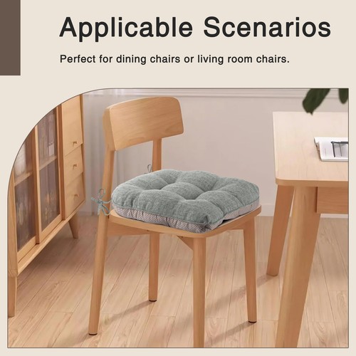 Indoor Chair Cushions for Dining Chairs Set of 4 18x18 Chair Cushion with Tie... - Picture 6 of 6