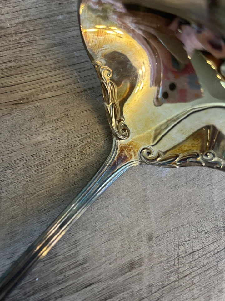 Cucharón perforador vintage Gorham Heritage placa de plata Italia Foto 4 de 4