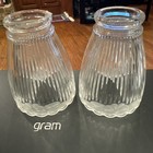 2 Vertical Ribbed Frosted Floral Rim Lampshade — photo 1