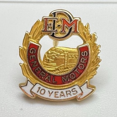 General Motors 10 Years Employment 1/10 10k Gold Filled Pin