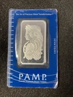 1 OZ SILVER BAR PAMP LADY FORTUNA  .999 FINE SEALED ASSAY CARD SWISS
