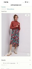 Anthropologie Porridge Miley Ruffled Midi Skirt Floral Medium Vacation Resort
