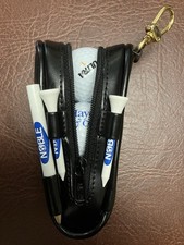 Leatherette Golf Ball 3 Sleeve with 4 Tees And Pencil