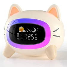 Cat Kids Alarm Clock, Ok to Wake, Night Light, Sleep Training, Sound Machine