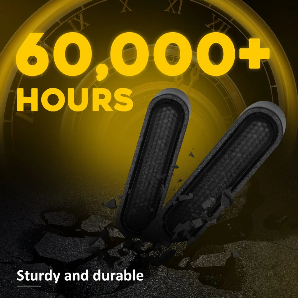 2X Motorcycle Turn Signal LED Light Handlebar Bar End Amber White DRL Blinker - Image 4 of 4