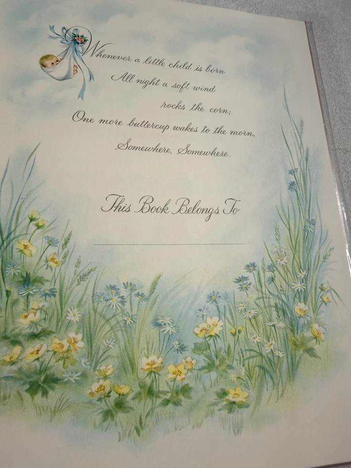 Libro de bebé vintage Hallmark Our Little Girl Pink Keepsake, nuevo todavía en plástico Foto 4 de 4