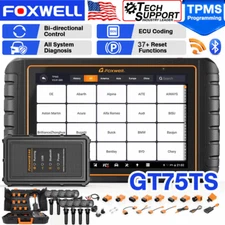 Foxwell GT75TS Car OBD Scanner Car Diagnostic Tool E-CU Coding TPMS Pro-gramming