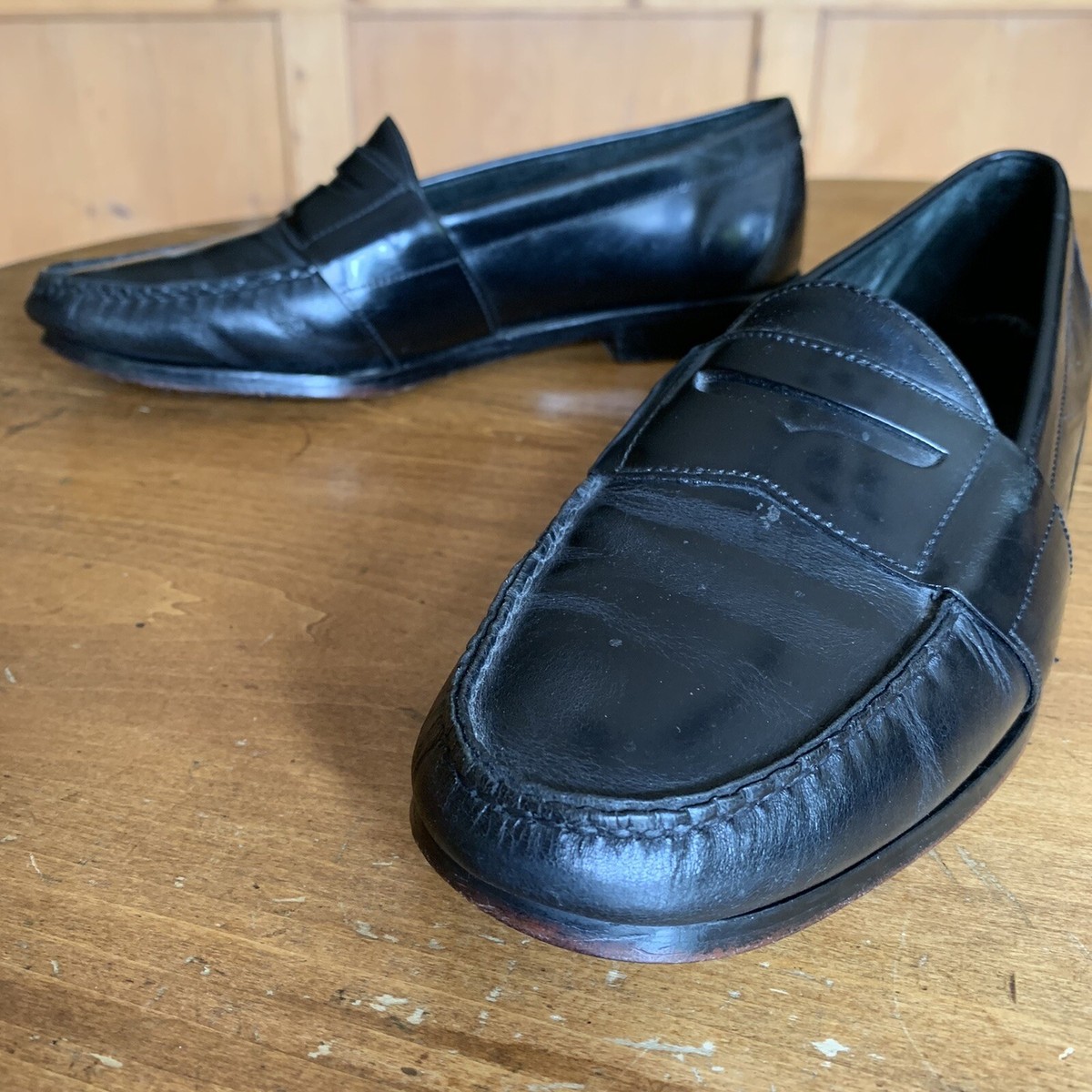 Cole Haan Black Full Strap Penny Loafers Mens 9 M | eBay display picture 3