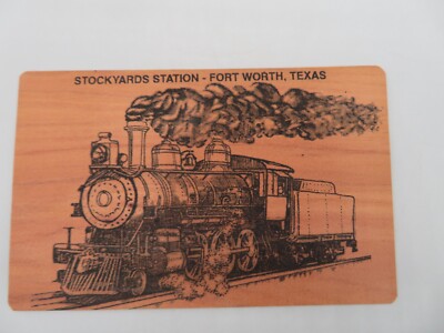 Wood Cedar Postcard Train Stockyard Station Fort Worth, Texas