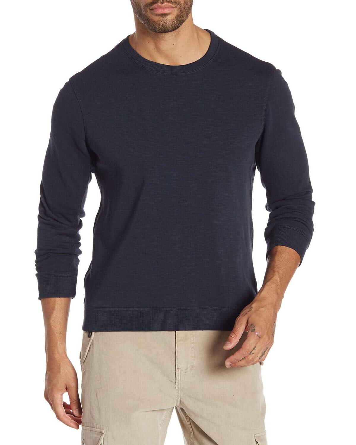 Michael Bastian Mens French Terry Pull Over Sweater XXL Navy Blue