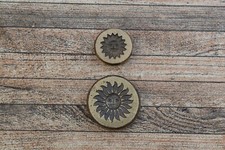 2p Brass Silversmith SUN Design Pendant Charms Making Mold Die Stamp Seal Tool