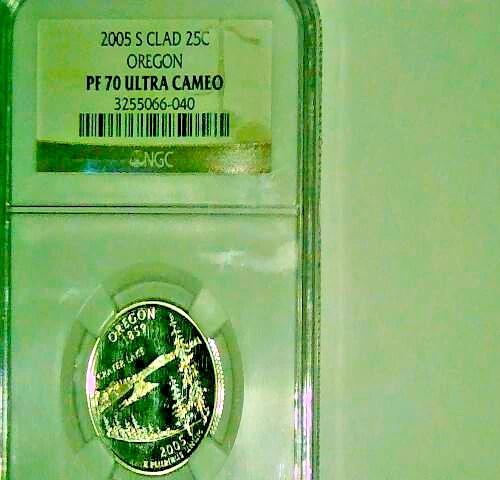 2005 S NGC PF 70 ULTRA CAMEO OREGON QUARTER