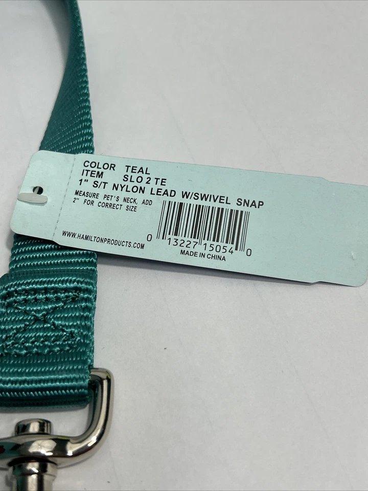 Cable de nailon para perro HAMILTON S/T con broche giratorio (verde azulado) Foto 2 de 4