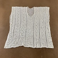 Shein Women's Size Small White Knitted Hollow Out Open Side Pullover Cover Up