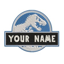Custom YOUR NAME Personalized Name Tag Jurassic Park Embroidered Patch HOOK LOOP