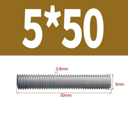 A2 Stainless Steel Threaded Rod Full Thread Studding Bar M2 M2.5 M3 M4 M5 M6 M8 - Picture 78 of 145