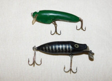2 Vintage Fishing Lures J.C. Higgins Pikie & Green Tank Tested