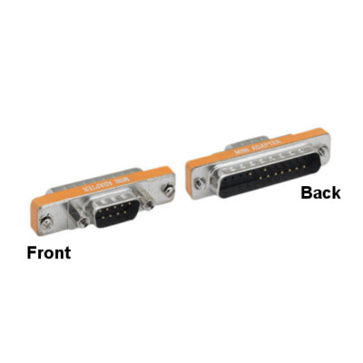 [10X] DB9 Male to DB25 Male AT Modem Mini Adapter Low Profile Shielded RS-232