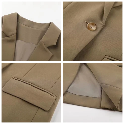 Damen Midi Blazer Weste Weste Tank Tops Mantel Jacke Cardigan Slim Fit - Bild 8 von 15
