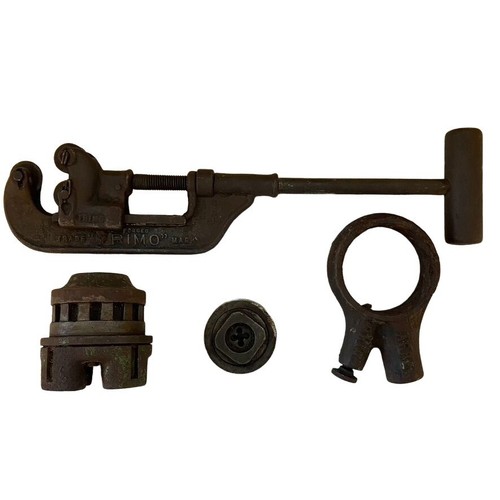 Lot of 4 Antique Cast Iron Plumbing Pipe Threading Tools Trimo Beaver