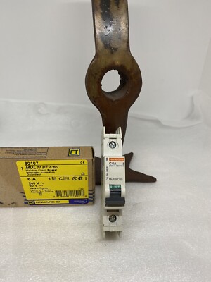 Square D 60107 Miniature Circuit Breaker 1-Pole 120/240VAC 60VDC 6A NEW OEM