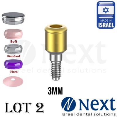 LOTx2 Flat abutment 3 mm attachment internal hex Set