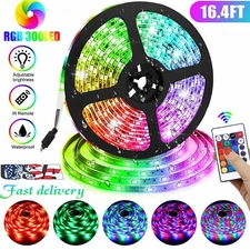 Led Strip Lights 16.4ft RGB Led Room Lights 3528 Waterproof Color Changing TV