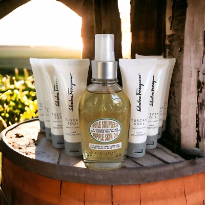 L'Occitane Almond Supple Skin Oil + 10 Salvatore Ferragamo Trvl Sz Conditioner