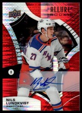 2021-22 Upper Deck Allure Autographs Red Rainbow Nils Lundkvist Auto New York