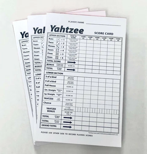 Yahtzee Score Card Pad Sheets Dice Game-Two-Sided (300 Sheets)--Printed in USA!!