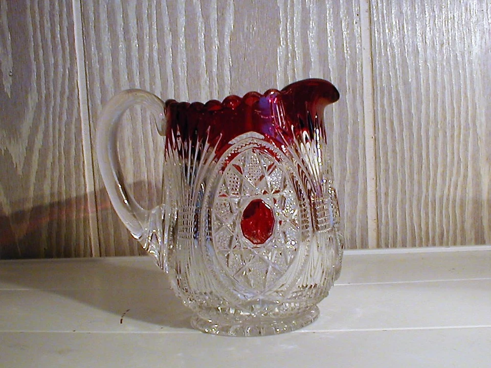  EAPG *** RUBY STAINED = STARRED LOOP = CREAMER - Image 2 of 4