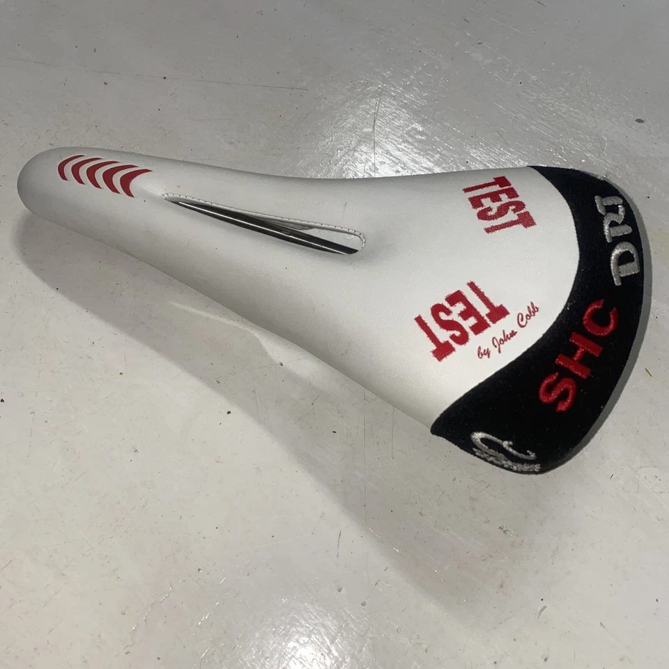 Sillín de carretera COBB SHC DRT TEST rieles de titanio recorte blanco y negro MTB 214 gramos Foto 3 de 4