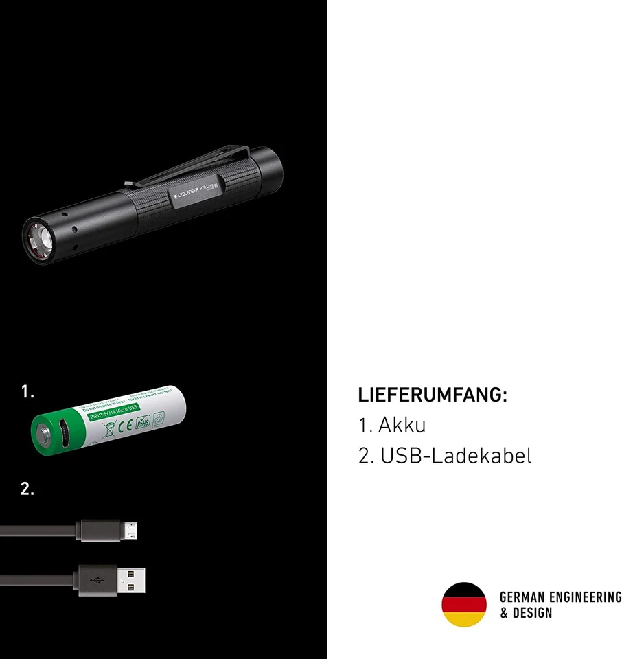 Linterna tipo bolígrafo LED P2R Core Mini, 120 lúmenes, recargable con batería d - Imagen 4 de 4