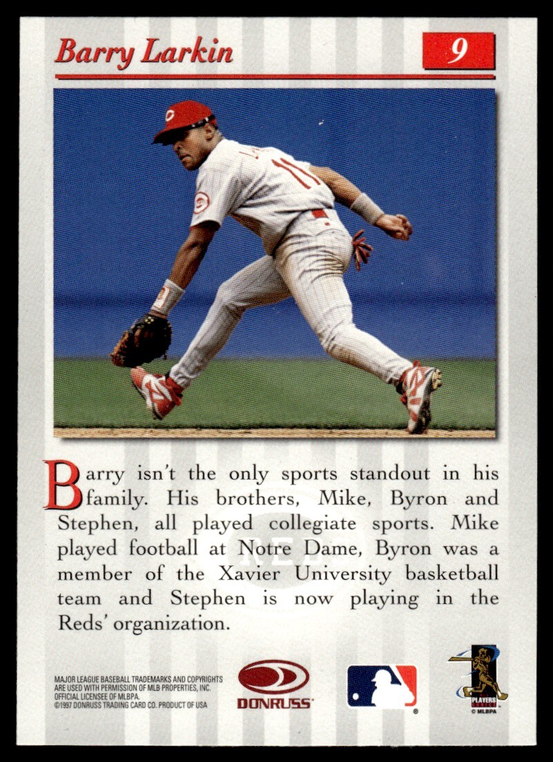 1997 Studio Baseball Card Barry Larkin Cincinnati Reds #9 | eBay