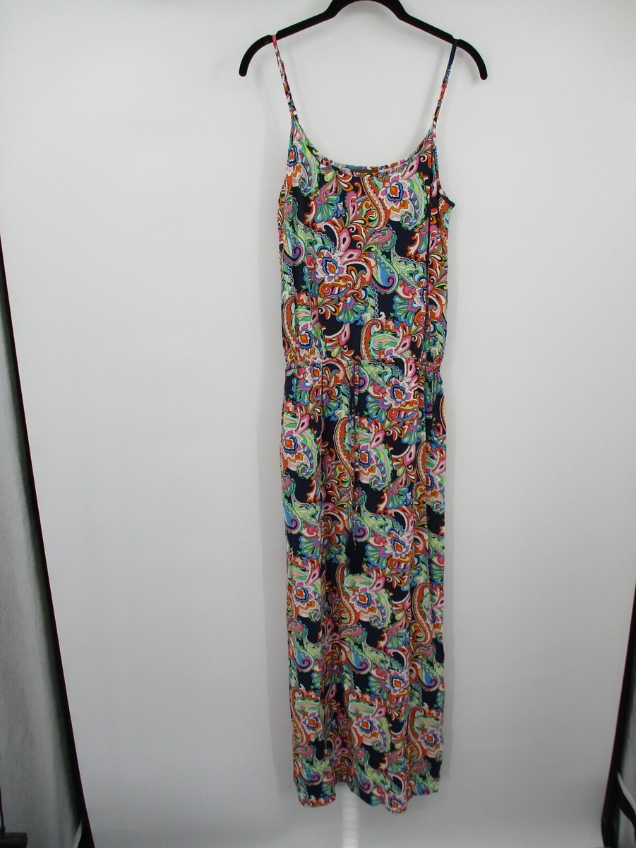 Tommy Bahama Womens Maxi Dress XS Paisley Floral Sleeveless