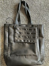 Bath And Body Works Gray Tote Bag Purse With Sequin Clutch New Tag VIP Vtg 2012