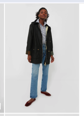 Barbour Highclere Waxed Cotton Black Coat MSRP$495 British Barbour Highclere Waxed Cotton Black Coat MSRP$495 British