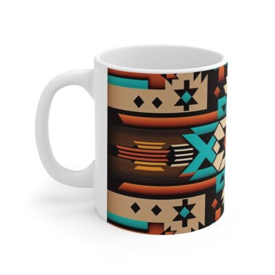 Ceramic Mug 11oz Aztec Southwestern Pattern Navajo Native American Coffee  Cup