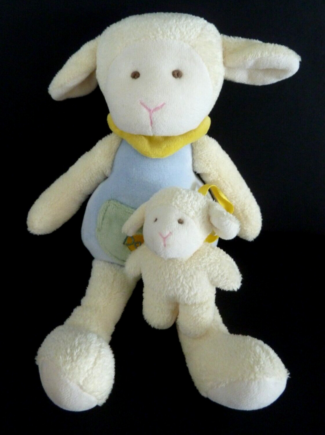 Doudou Baby Nat mouton bleu et vert pour apaiser les coliques