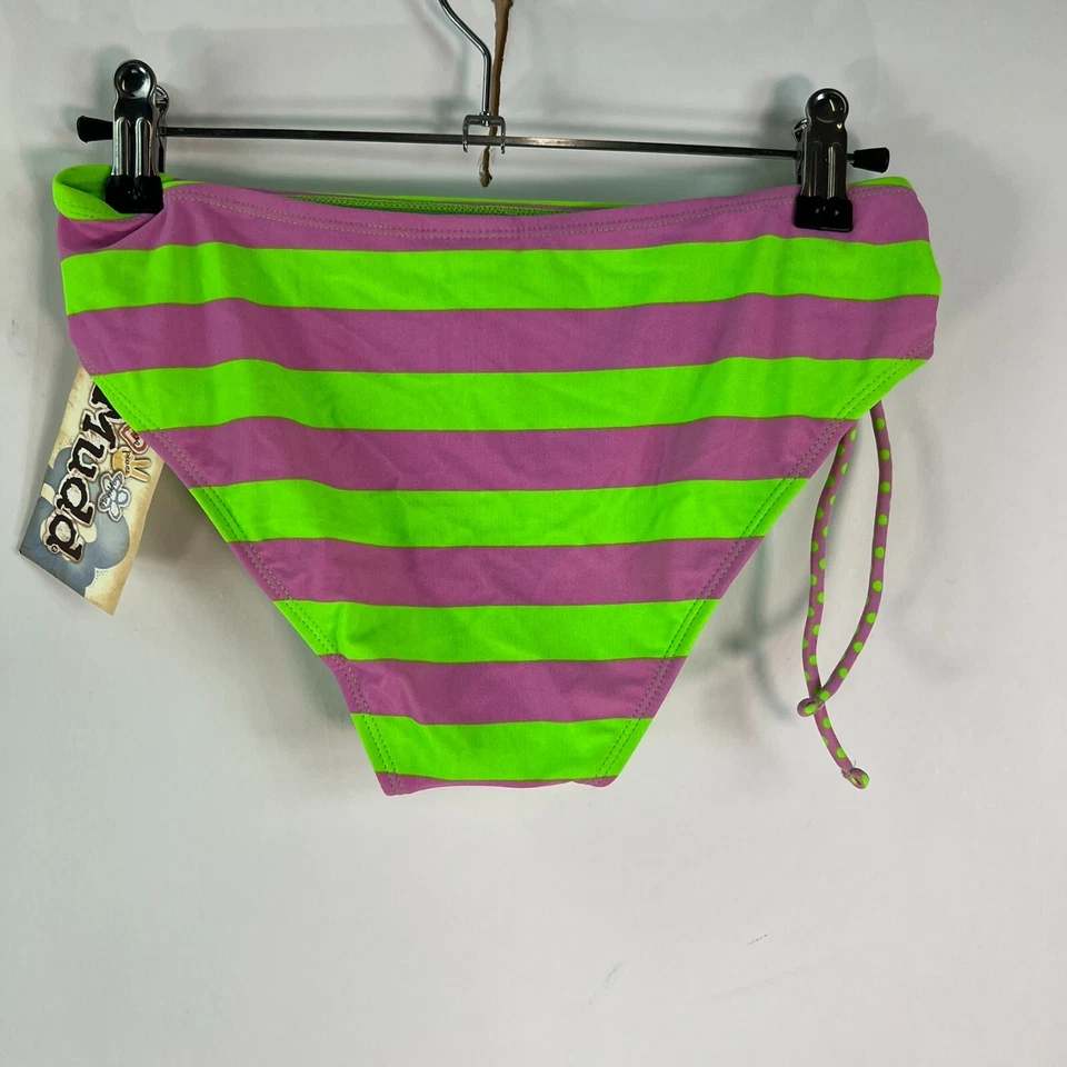 Nuevo MUDD Mujer Corbata Lateral Traje de Baño Hipster Verde Rosa Bikini Parte Inferior Talla XS Foto 3 de 4