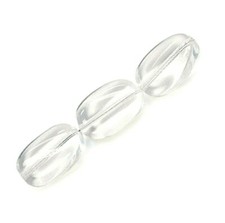 25 Preciosa Czech Glass Crystal Clear 14mm Wavy Flat Oval Bohemian Craft Beads