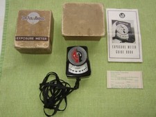 Vintage DeJur Exposure Meter with Strap  Made in USA Box Instruction Book 5B