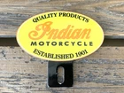 VINTAGE 6 x 5.25" INDIAN MOTORCYCLE CHIEF MOTOR OIL PORCELAIN TOPPER SIGN