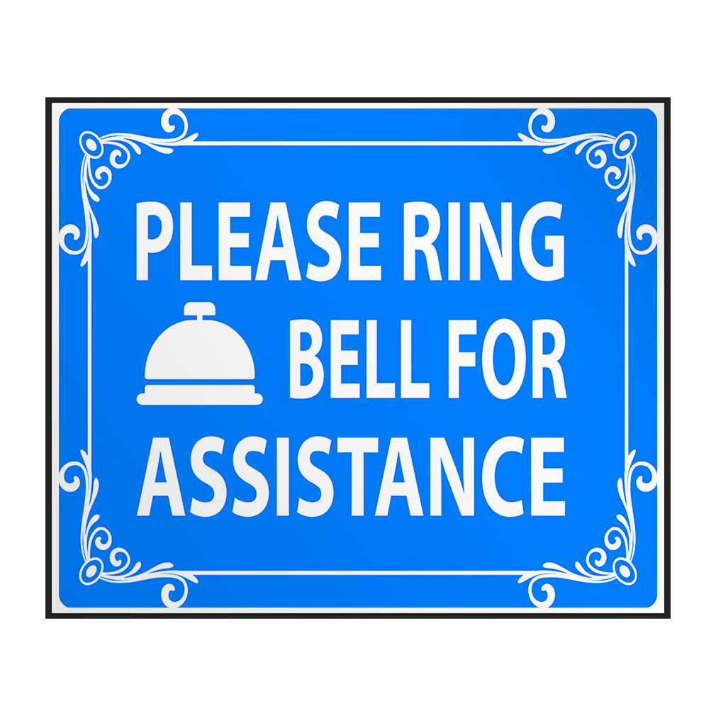 Industrial Decals Horizontal Vinyl Stickers Please Ring Bell for Assistance Sign